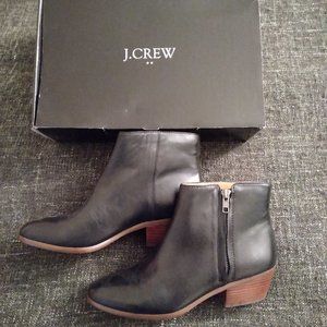 J. Crew Women’s Size 8.0 Black Leather Bootie